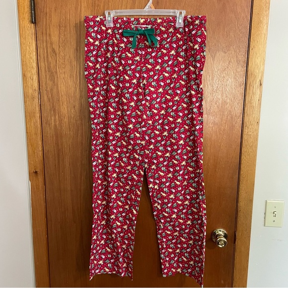 Vineyard vines Red Pajama‎ Pants Christmas print dog whale size medium pajama - Picture 1 of 5